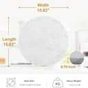 Koville 16" Light Gray Marble Stone Cutting Board, Non-Stick Dough Pastry and Cutting Boards for Kitchen Counter, Marble Cheese Board for Baking, Charcuterie, Trivet, Round Serving Slab for Countertop
