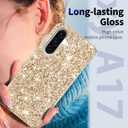 Galaxy A17 Glitter Case for Samsung Galaxy A17 5G Phone Case for Women Girls, Slim Ultra Thin Matte Back Shockproof Protective Cover for Samsung A17 5G, 6.7" Crystal Bling Case (Gold)