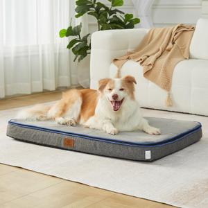 LIORCE Memory Foam XL Dog Bed  4” Thick Orthopedic Beds for Extra Large Dogs  Waterproof Dog Bed with Removable Washable Cover & WrapAround Zipper  Ultimate Comfort and Easy Maintenance