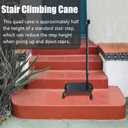 Aliseniors Adjustable Stair Climbing Cane for Seniors, 400 lbs Step Assist Aid for Walking Up & Down Stairs, Stability Walking Sticks and Mobility on Stairs, Stair Lift Walker Cane for Balance