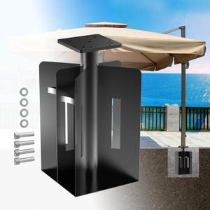 In-Ground Umbrella Base, 2200lbs Capability In-Ground Umbrella Holder, Outdoor Umbrella Stand for Offset Cantilever Umbrellas, Six-Blade