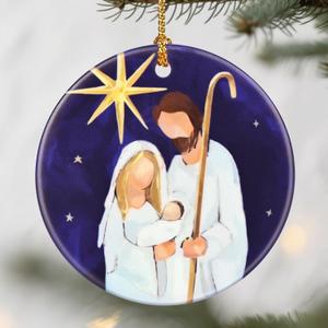 Nativity Ornaments, Christmas Ornaments: Christmas Tree Decorations, Holiday Decor, Stocking Stuffers, Gift Ideas, Xmas Gift, Christian Gifts & Religion Gifts (Nativity Design 1)