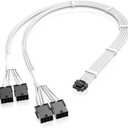 EZDIY-FAB GPU Power Sleeved Cable Extension, 16pin(12+4) 12VHPWR PCIe 5.0 Connector Male to 4X PCIE 8 PIN for RTX 3090Ti/RTX4090/RTX4080, with Pre-Installed Cable Combs-16AWG/White