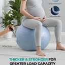 Gruper Yoga Ball, Extra Thick Exercise Ball for Workout Pregnancy Stability - 4 Sizes Anti Burst Balance Ball for Yoga, Pilates, Fitness, Birthing, Physical Therapy - Includes Pump