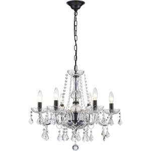 Crystal Chandelier Light Fixture, Modern K9 Crystal Chandelier for Dining Room, Black Ceiling Hanging Pendant Light Fixture for Living Room, Entryway, Bedroom, Hallway, Kitchen Island