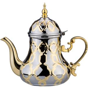 Moroccan Teapot 1.2L Arabic Style Stainless Steel Moroccan Traditional Religious Style Teapot