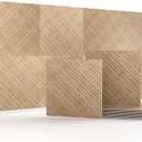Acoustic Wall Panels, 8 pcs 23.6" x 23.6" – Wood-Pattern Polyester Fiber Sound Absorbing & Soundproof 3D Peel & Stick Panels for Recording Studio, Home Theater, Office, Meeting Room Décor (31 sq ft)