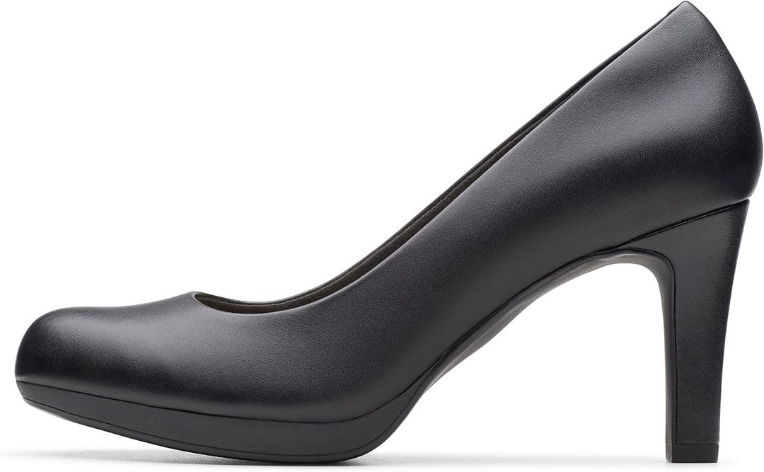 Clarks Women's Adriel Viola Dress Pump, Black Leather, 6.5 W US
