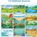 Animals Habitat 500+ Kids Sticker Book, 12" x 9.25"Toddler Airplane Travel Activity Coloring and Sticker Book, Road Trip Essentials, 12 Coloring Pages + 12 Scenes, Sticker Books for Toddlers Ages 28 Years