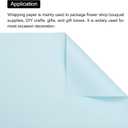 MECCANIXITY 10 Pcs Flower Wrapping Paper 22.8x22.8 Inch Waterproof Florists Wrapping Paper for Florist Bouquet Supplies, DIY Crafts, Gift/Gift Box Packaging Blue