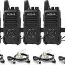 Retevis RT22S 2 Way Radios Rechargeable Walkie Talkies with Headset Long Range Channel Display Lock Emergency Alarm Signal Prompt VOX, Two Way Radios for Family Event Camping Hiking Stores (4 Pack)