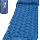 HiiPeak Sleeping Pad for Camping- Ultralight Inflatable Sleeping Mat with Built-in Foot Pump & Pillow, Upgraded Compact Camping Air Mattress for Tent, Backpacking, Hiking (Cm04 Blue)