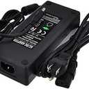 Power Adapter with 5.5x2.5mm DC Plug and 2.1mm Adapter, Black