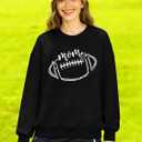 KIDDAD Game Day Sweatshirt Women Football Mom Sweatshirts Football Season Graphic Shirt Fall Casual Pullover Top (Black, S)