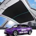 Sunshade Roof for Tesla Model Y 20252020 [Never Sag] Heat Insulation Glass Roof Sunshade (White(Model y 20202025))
