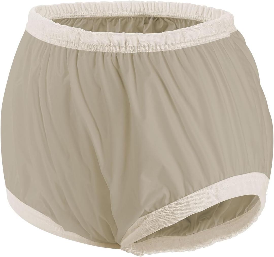 Carer Adult Diaper Cover Noiseless Leakproof Underwear Cover Durable, Lightweight Waterproof Underwear for Incontinence (XL, Beige)