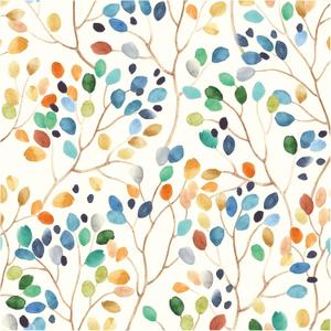 HAOKHOME Floral Peel and Stick Wallpaper Colorful Forest Beige/Orange/Blue Removable Contactpaper for Nursery Decorations 17.7in x 118in