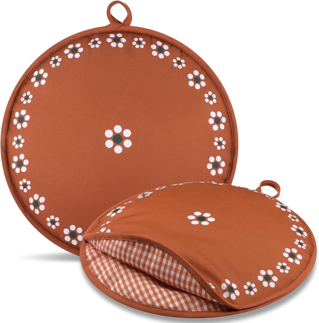 Honeydak 2 Pcs 10 Inch Tortilla Warmer Pouch, Mexican De Barro Talavera Pottery Pattern Microwavable Insulated Cloth Pouch for Tortillas, Tacos, Naan, and Pizza Rolls