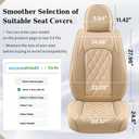 Coverado Car Seat Covers Full Set, Luxury Faux Leather Waterproof Seat Cover, 5 Seat Universal Seat Covers for Cars, Front and Back Car Seat Protector, Beige Leather Seat Cover Fit for Most Cars