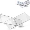 Clear Acrylic Book Stand Large 12.6 x 6.7 x 5 in Book Holder for Cookbooks, Bibles, Art & Coffee Table Display | 2-Piece Cross Frame Design, Sturdy 0.2in Transparent Acrylic
