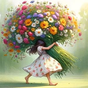 Ekuxom Diamond Art Kits for Adults, 5D Flower Diamond Art Kits Girl, DIY Round Full Drill Diamond Art Flowers Diamond Painting Kits for Adults Gem Art Wall Decor 14x14 inch