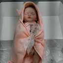 Lifelike Reborn Baby Doll, 22 Inches 55 cm Vinyl Newborn Doll with Removable Dress, Realistic Baby Doll with Magnetic Pacifier for Gifts,Name Melanie, 48Cm X 20Cm X 13.5Cm