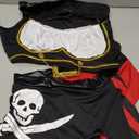 Leg Avenue Women's 4 Pc Wicked Pirate Wench Costume with Top, Sleeves, Scarf, Bottoms, L