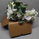 Ling's moment White Bridal Bouquet Cascading, White Wedding Bouquets for Bride, 13 Inch Ivory Bride Bouquets for Wedding Artificial Flowers Bouquets