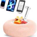 Pillow Stand Holder for Kindle Tablet iPad with Snack Bowl, Lap Cozy Pillow Stand Holder for Reading in Bed for 4.7"-11" Kindle, Tablet, iPad, iPhone, Google, Samsung (Pink)