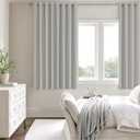 ChrisDowa 100% Blackout Light Grey Solid Curtains 63 Inches Long 2 Panels for Bedroom Living Room,Farmhouse Room Darkening Thermal Insulated Soundproof Grommet Top Window Treatment Drapes,52x63