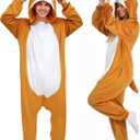 3D Hooded Animal Onesie Costume for Adults - Christmas Xmas Holiday Festival Cosplay One-Piece Pajamas (Small, Reindeer)