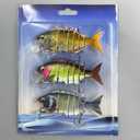 Multi-Segment Bait, Realistic bass Design, Bottom-Fishing Bait for Family Fishing. (Yellow-green)