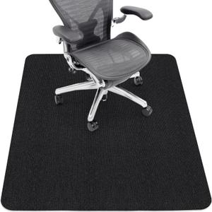 Sycoodeal Office Chair Mat for Hardwood Floor,Office Computer Gaming Chair Mat for Tile Floor,Large Floor Protector Rug,Anti-Slip,Easy to Clean,Pure Black(48"x36") (48*36", Black (1 Pack))