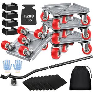 Furniture Dolly Furniture Sliders Furniture Movers with 5 Wheels Appliance Rollers Furniture Moving Wheels Furniture Movers Lifter Rollers for Heavy Duty Tool Furniture 1200lbs Load Capacity