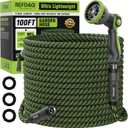 Garden Hose, Flexible Ultra Lightweight Durable, Kink-Free Water Hose with 10 Function Sprayer - Non-Shrinking, Easy to Store, All-Weather, High-Pressure (100 FT)
