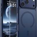 SUPFINE Magnetic for iPhone 17 Pro Max Case with Screen Protector (Compatible with MagSafe)(Military Grade Drop Protection) Translucent Matte Shockproof with Anti-Fingerprint Phone Cover, Dark Blue