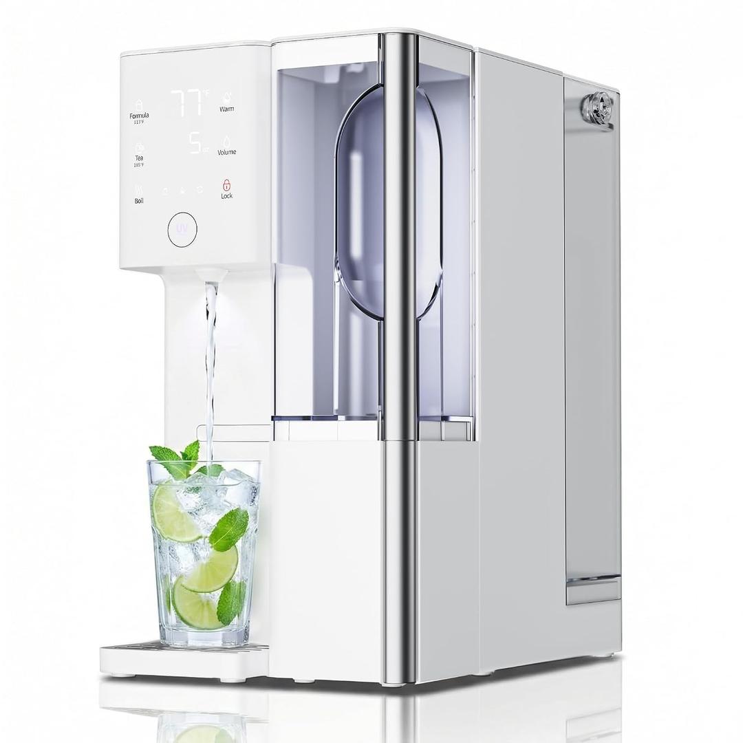 Countertop Reverse Osmosis Water Filter System, 5-Stage RO Water Filter Dispenser with Hot & Cold Water, TDS Display, 4:1 Pure to Drain, No Installation 5.5L Tank for Home