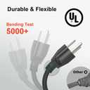 Outdoor Extension Cord Waterproof 100 FT, Black 12/3 SJTW Heavy Duty, Flexible 100% Copper 3 Prong Extension Cord for Lawn, Garage,UL Listed