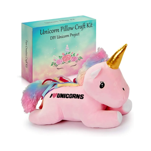 Make Your Own Unicorn Pillow Kit Arts and Crafts for Girls (No Sew), DIY Unicorn Craft Girl Ages 3 4 5 6 7 8 9 10 Years Old, Gifts for Kids, Birthday Present, Best Christmas Toy, Kids Project.