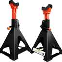 Upgraded 6 Ton Jack Stands (13,200 LBs) with 2 Crossbars & Double Locking - Heavy Duty Adjustable Car Jack Stand for Trucks, SUV, Car, UTV/ATV Garage Lifting Tool, 15.35"-22.05" Height, 1 Pair (Black+Orange)