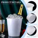 Layhit 24 Pcs Plastic Ice Buckets for Parties 3 Liters Wine Bucket Portable Ice Holder Disposable Wine Cooler for Party Wedding Party Beverages Champagne Soda and Beer (White)