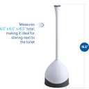 Clorox Toilet Plunger with Hideaway Holder Caddy Heavy-Duty Compact Design with Non-Skid Rubber Base for Bathroom Convenient Storage Toilet Unclogger, 6.5x19.5-Inch, White