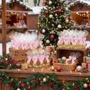 Yexiya 50 Sets Valentines Wreath Candy Bags with Ribbon Bow Twist Ties and Long Clear Treat Bags for Party Favor Easter Wedding DIY Candy Wrapping Gifts Chocolate Bag(Pink,2.4 x 21.7 Inch)