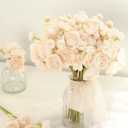 Floroom Ranunculus Artificial Flowers 18 Pcs Champagne Faux Silk Mini Ranunculus Bulk Fake Wedding Filler Flowers for DIY Cream Bouquets, Centerpieces, Bridal Shower Decorations & Arrangements