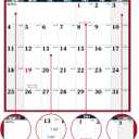 5 x 2026 Dry Erase Calendar  Large Yearly Wall calendar 2026, 33.7'' x 45.1'', 2-Side Reversible Calendar 2026, Vertical/Horizontal, Jan 2026  Dec 2026, 2026 Wall Calendar with Notes, Stickers - Red