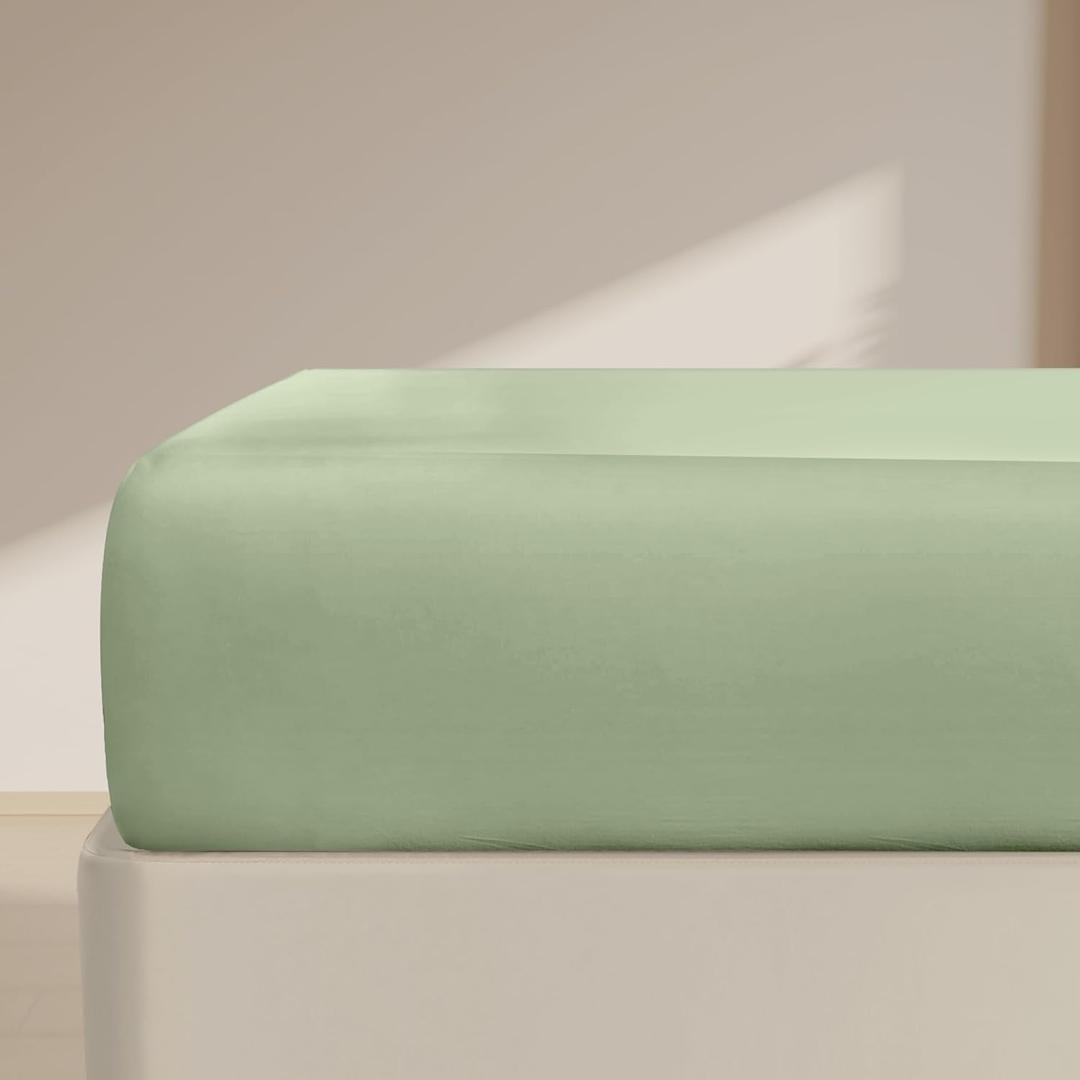 FreshCulture Twin Fitted Sheet Only  Premium Hotel-Quality Fitted Sheet for Twin Bed  Ultra Soft & Breathable Brushed Microfiber  Elegant Black Box Packaging (Sage)