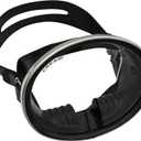 Cressi Classic Retro-Style Freediving Mask - Oval Tempered Glass Lens - Pacifico: Designed in Italy,Black