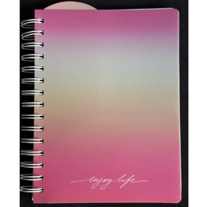 PlanAhead Ombre Poly Tabbed Journal Enjoy Life 160 Ruled Pages Approx 6” X 8”