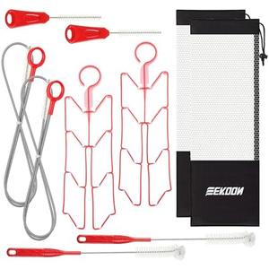 Feekoon Reservoir Hydration Bladder Cleaning Kit, Water Bladders Cleaner Set Includes Brushes, Drying Collapsible Frame and Carrying Bag, Water Reservoir Cleaning Tools for Hydration Backpack