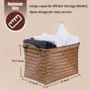 BROWNLILY Handwoven Clothes Basket Laundry Hampers Large Wicker Storage Baskets for Shelves Blankets Closet Storage Bins Car Bedroom Bathroom Organizers and Storage Bath (6, Brown)